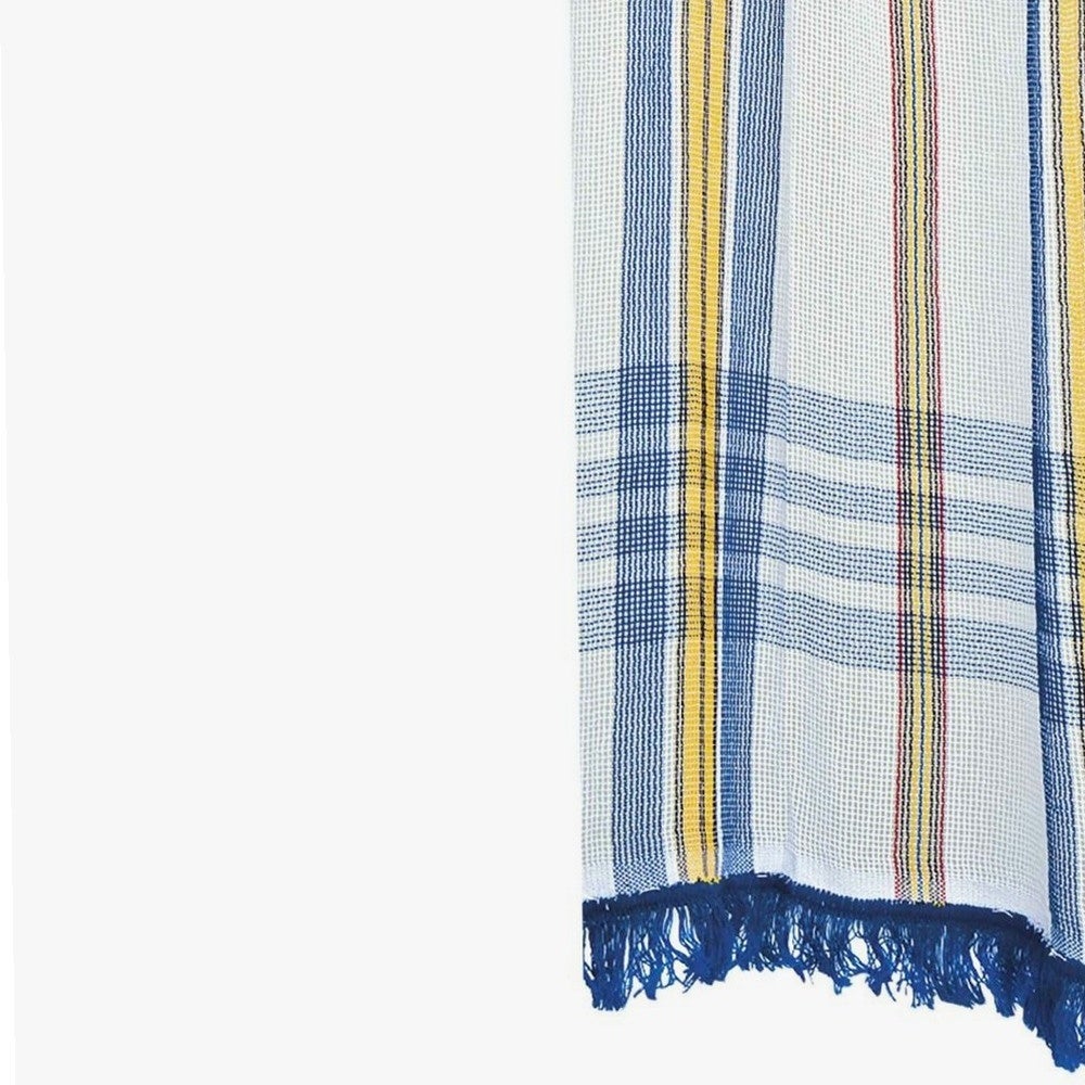 Rideau marseillais tissé Bleu (225 x 140 cm) - 5