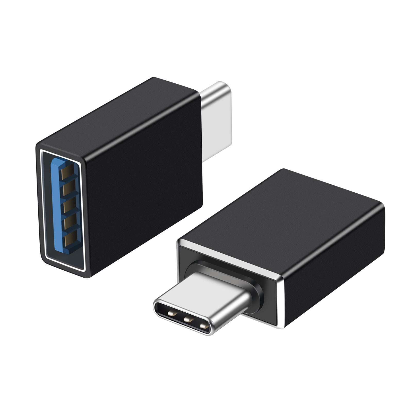 Czarna przejściówka z USB typu C na USB OTG zestaw sztuk przejściówka z USB typu C męskiego na USB typu A żeńskiego Thunderbolt do MacBooka Pro