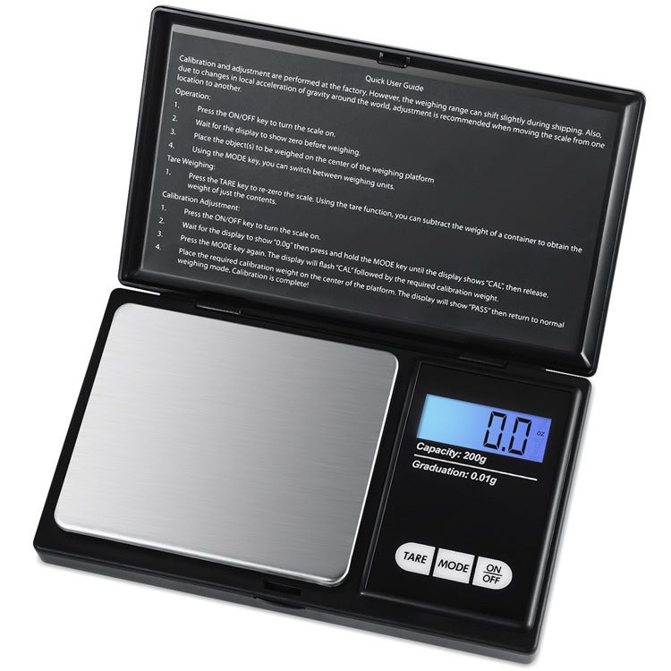 Precyzyjna waga kuchenna 500g/0,01g (7 jednostek), waga cyfrowa z podświetlanym ekranem LCD, mini waga kieszonkowa do