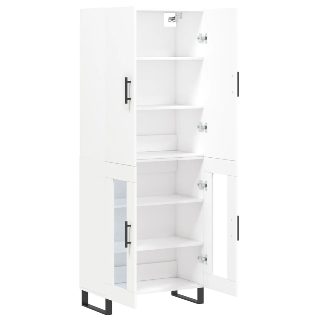 Buffet haut Blanc 69,5x34x180 cm Bois d'ingénierie - 2