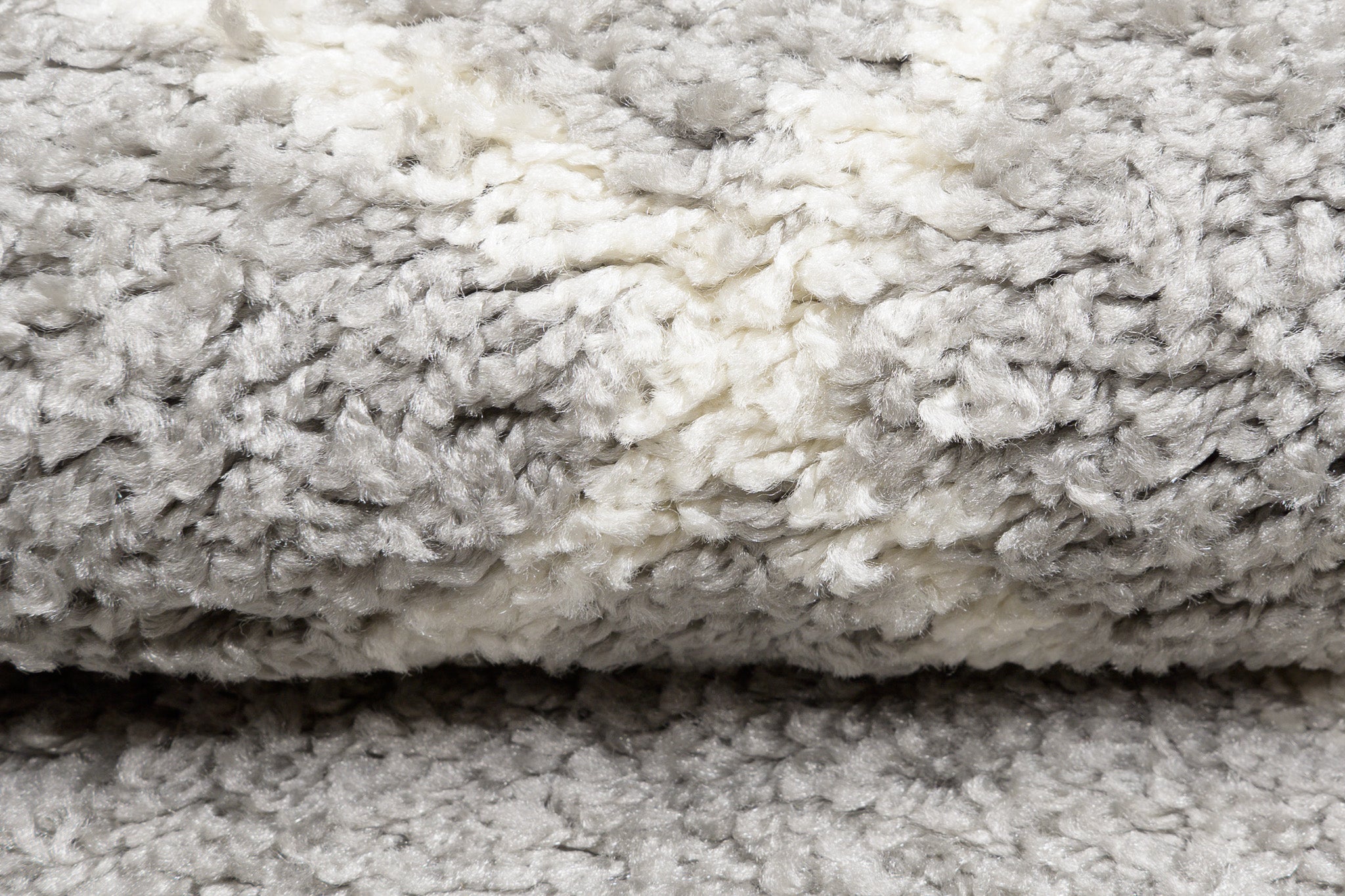 TAPISO Delhi Tapis de Salon Chambre Gris Crème Losanges Rayures Moelleux Shaggy Super Doux Poils Longs Epais 60 x 100 cm - 4