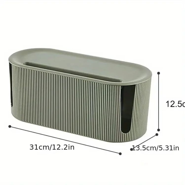Pudełko do przechowywania gniazdek Nordic Plug Board – organizer kabli – bezprzewodowy router WiFi, uchwyt na gniazdo danych na biurko – białe - 5