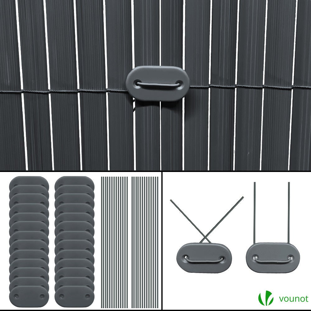 Canniccio PVC Frangivista Recinzione 90x300cm con Supporto Centrale, Arella Doppia Schermo Privacy, Grigio - 7