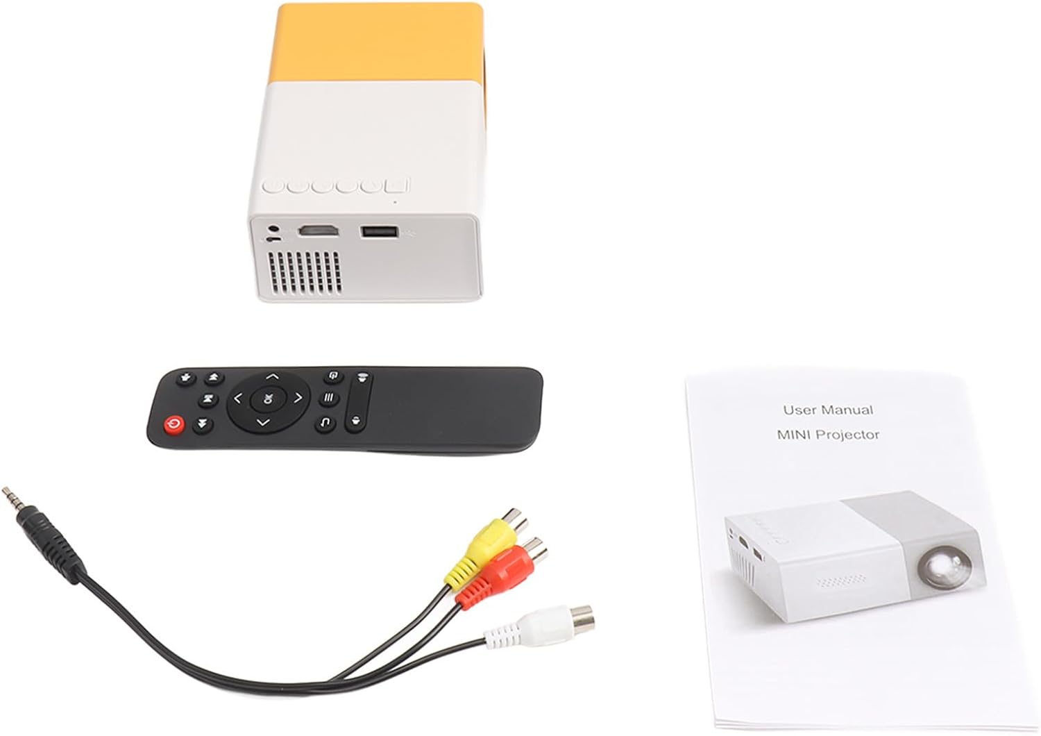 Projecteur de cinéma portable d'extérieur, grand écran de 24 à 60 pouces pour home cinéma, compatible USB, Micro SD, AV, audio, - 6