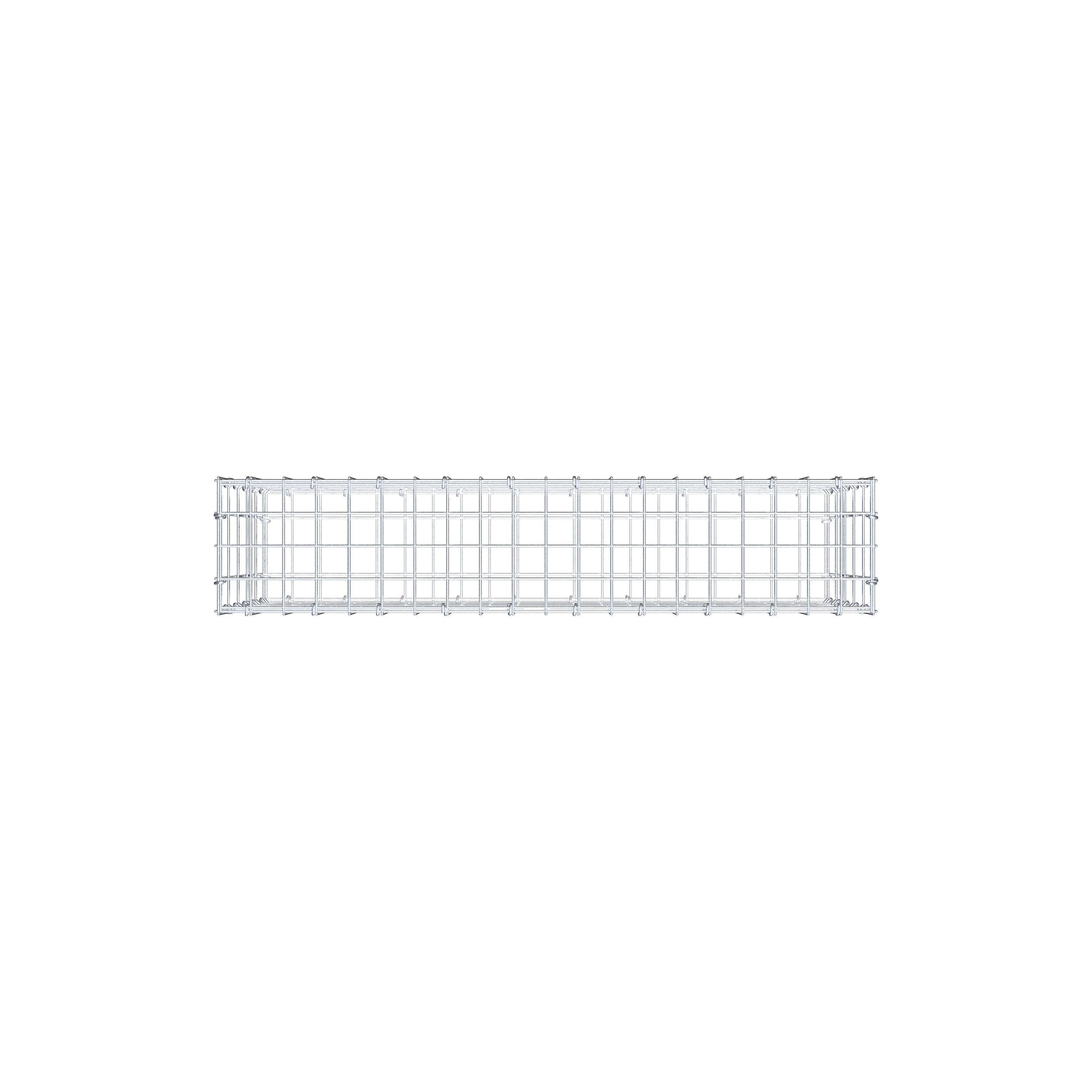 Gavión de acero galvanizado 100x50x20cm (LxAxP), malla 5 x 10cm, Anillo en C, jaula metálica para muro o jardín - 9