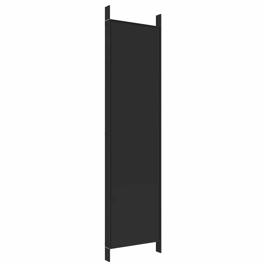 vidaXL Divisorio 5 Pannelli Nero 250x200 cm Tessuto - 5