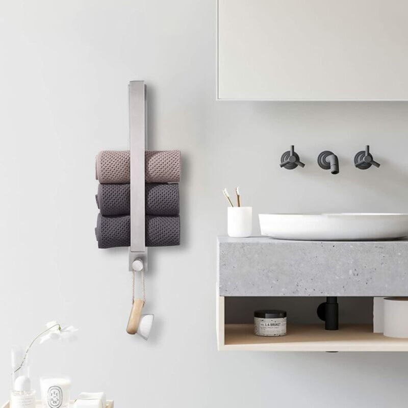 Porta Asciugamani Ad Anello Autoadesivo,Adesivo Forte Per Bagno E Cucina Montaggio Senza Fori Design Moderno In Nichel 98681861