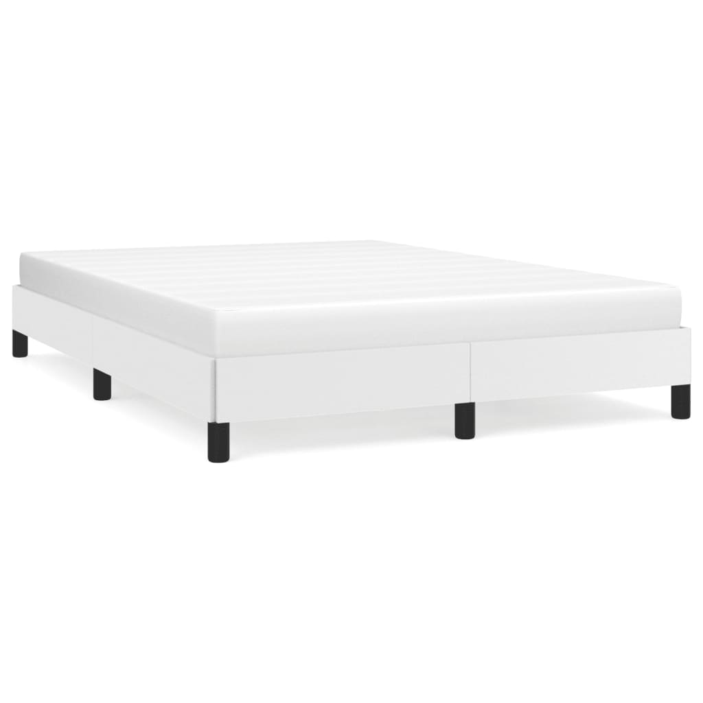 Cadre de lit sans matelas blanc 140 x 200 cm en similicuir - 2