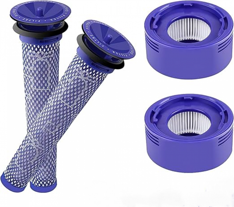 Zestaw 4 filtrów wymiennych do odkurzaczy Dyson V7, V8, Animal i Motorhead: 2 wymienne filtry końcowe HEPA i 2 wymienne filtry wstępne.