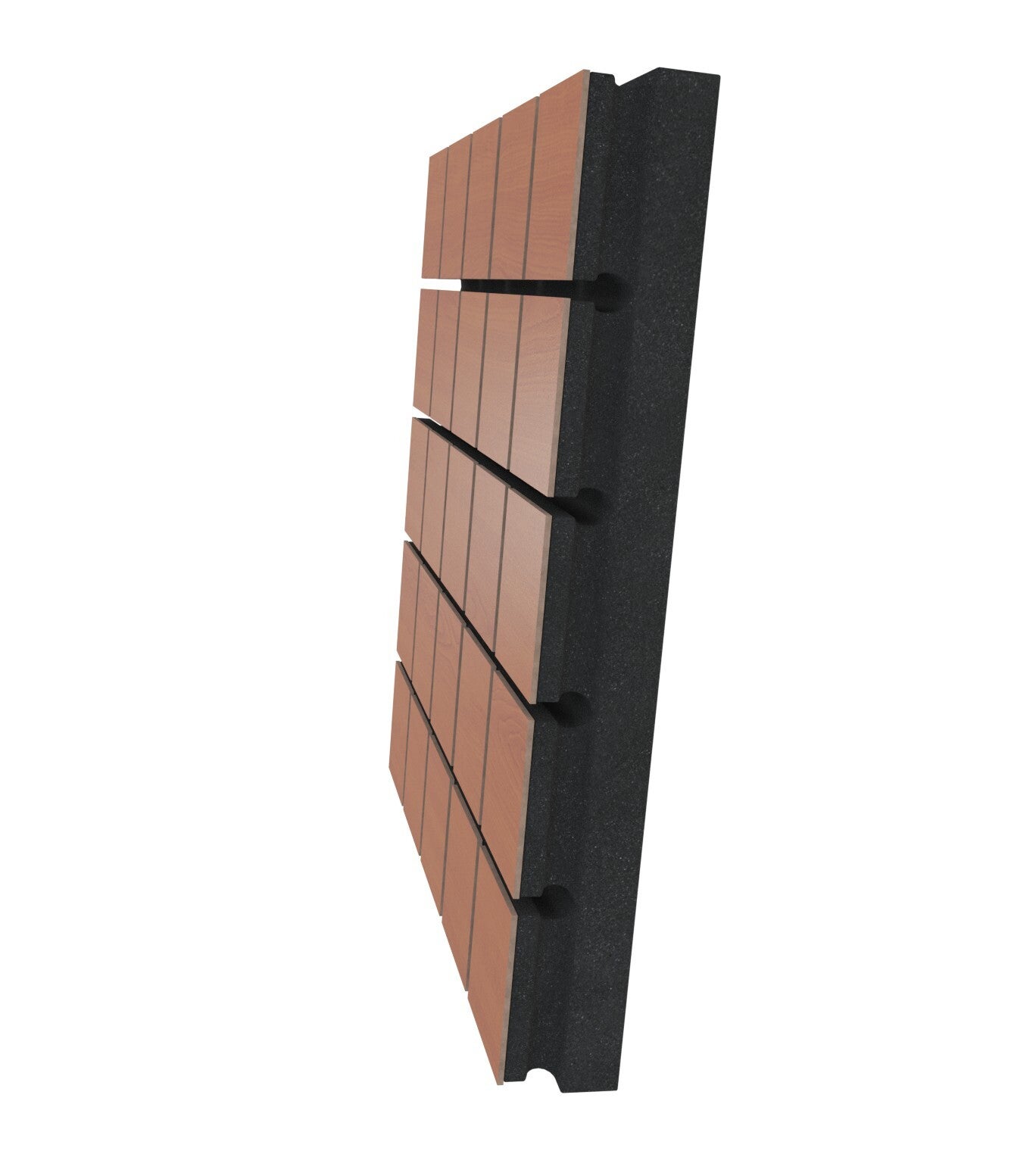 Lot de 2 Panneaux acoustiques insonorisants GRID 50x50x5 cm - 0.5 m² surf.totale - MDF perforé laminé et mousse acoustique - Cerise - 3