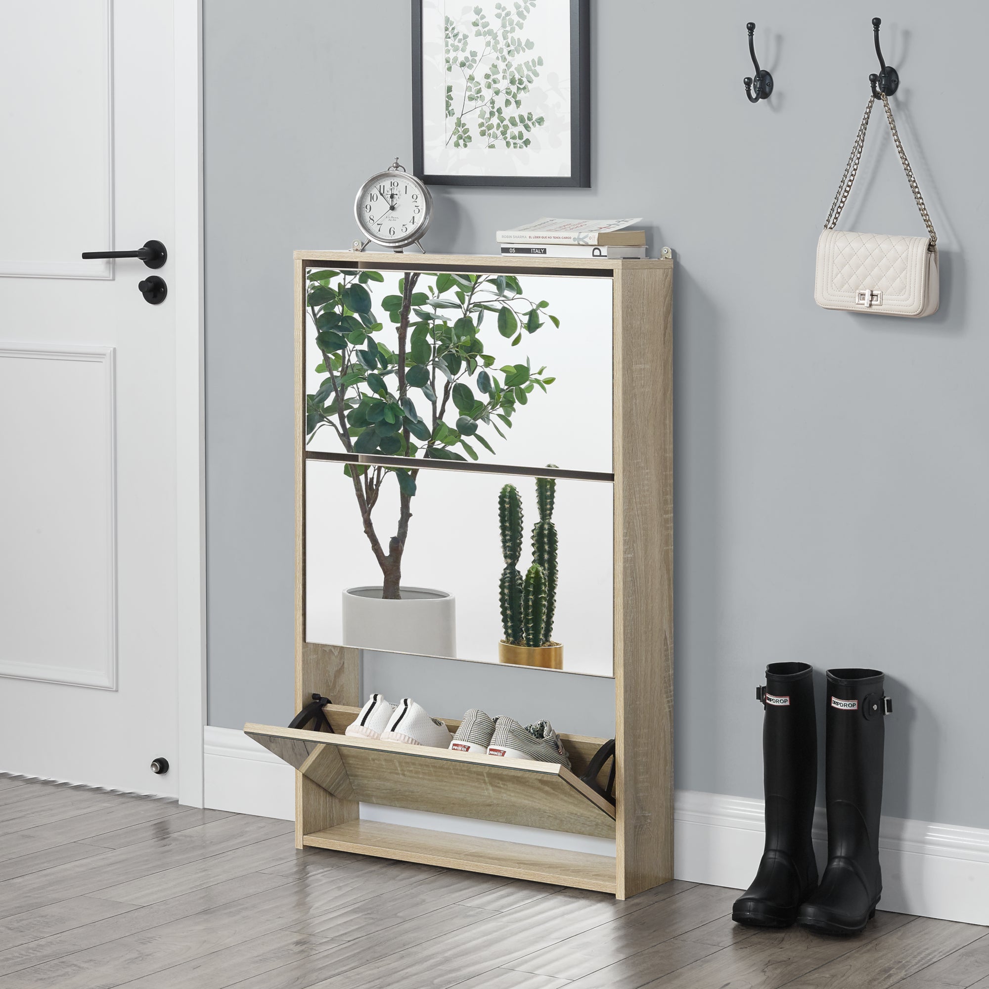 Scarpiera Stretta A 2 Livelli – Estensibile Da 42 A 78 Cm, In Metallo Nero, Capacità 80 Kg, Per Interni Ed Esterni