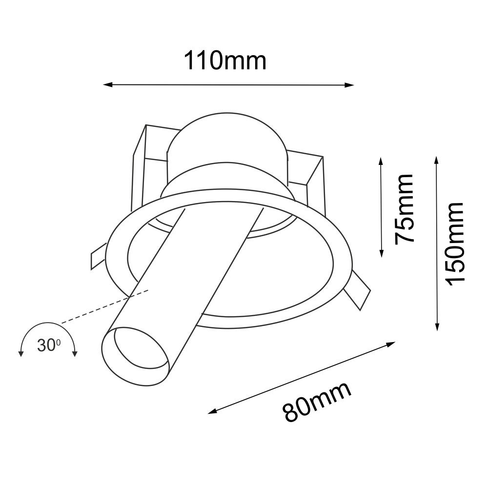 Oprawa sufitowa wpuszczana Yakumo biała 1xGU10x4W okrągła ruchoma IP20 wym: 15 x 11 x 8 cm metal Shilo - 2