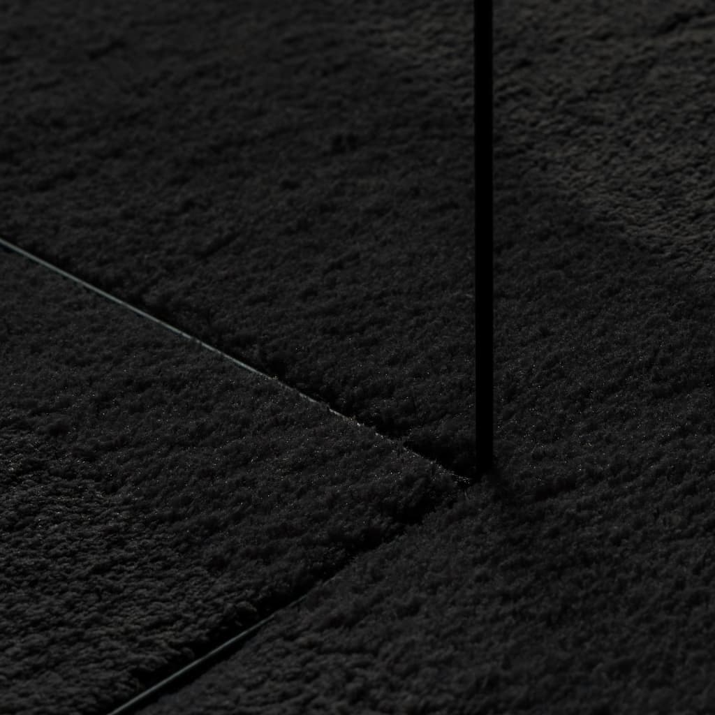 Tapis à poils courts doux et lavable noir pour le salon, Ø 200 cm - 8
