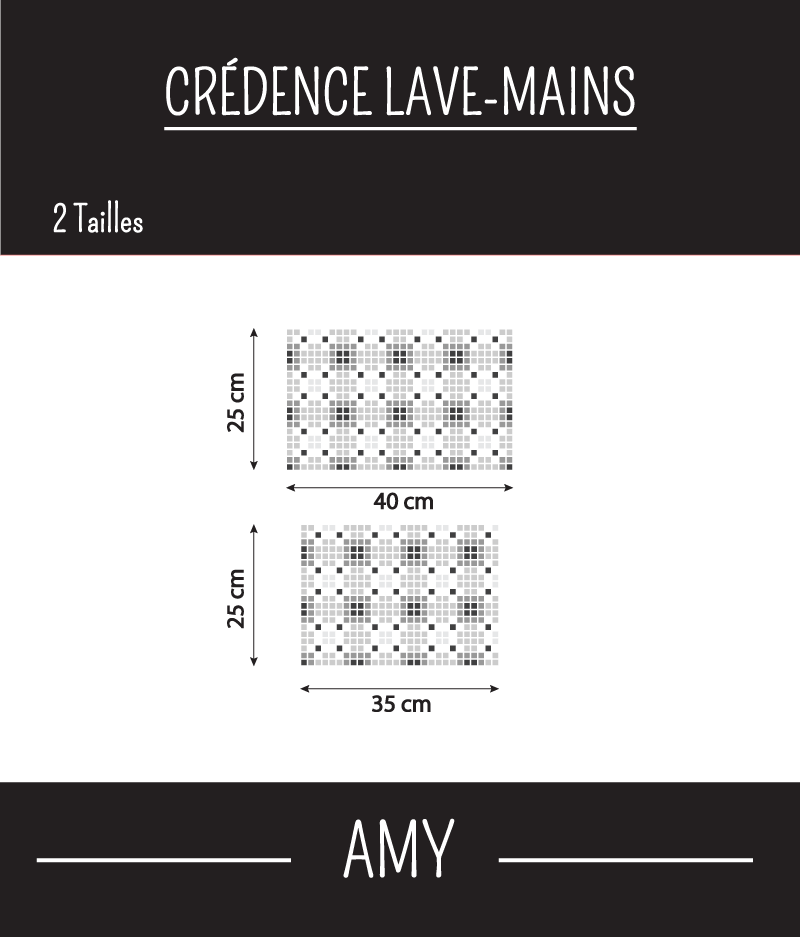 Crédence adhésive Lave-mains AMY 40 cm x 25 cm Ma Nouvelle Déco - 2