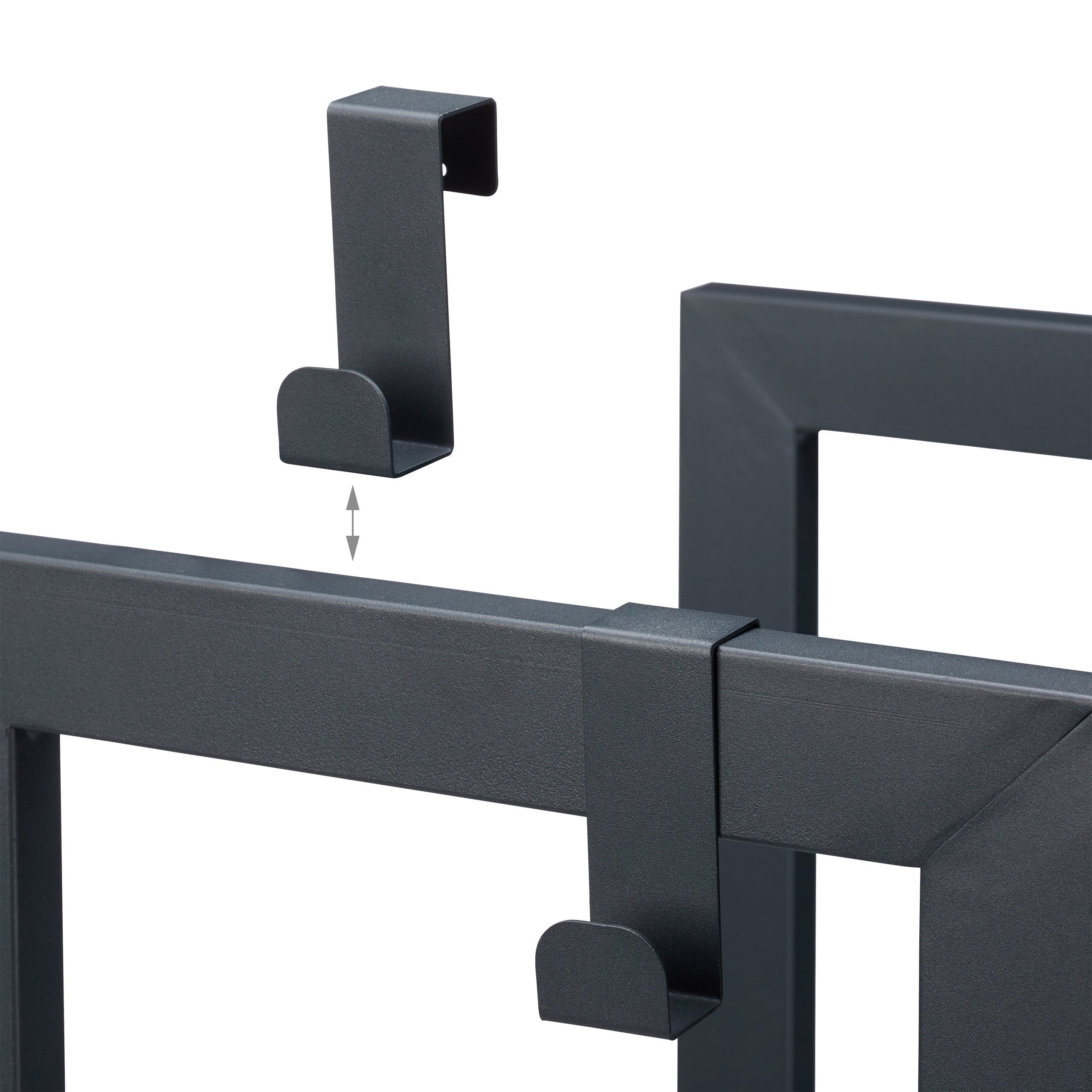 Relaxdays Etagère Cheminée 100x40x30 cm étagère à bûches 2 niveaux bois porte-bûches range buche 4 crochets, anthracite - 6