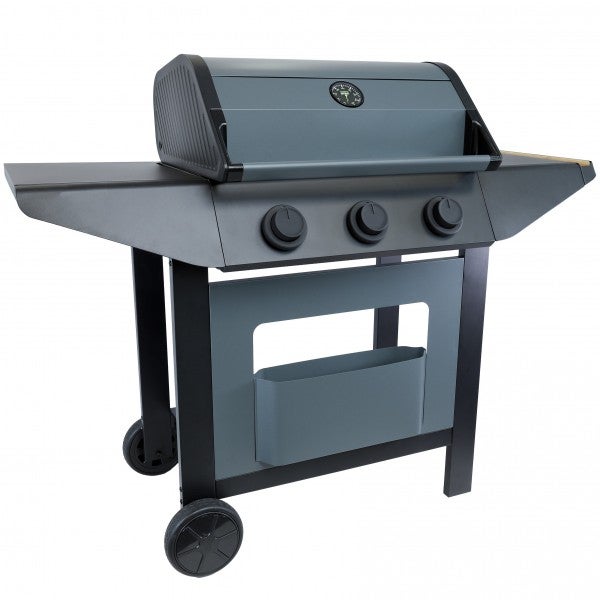 Barbecue à gaz BURN 10,5 kW avec 3 brûleurs, grille et plancha pour 10 personnes Cook in Garden