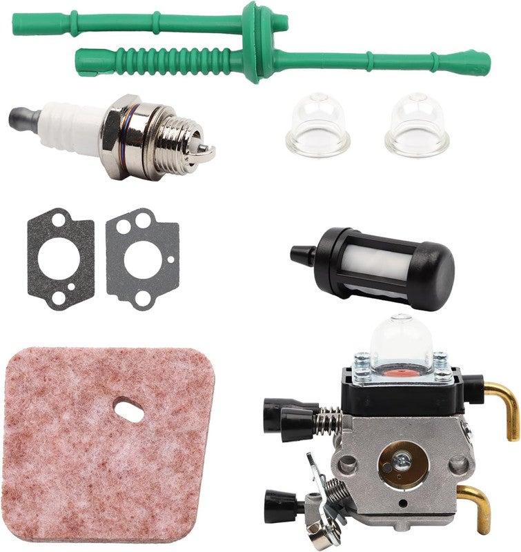 Zestaw gaźnika do kosy spalinowej STIHL FS55, FS55R, FS55RC, FS38, KM55, HL45, KM55R, zestaw siedmiu elementów