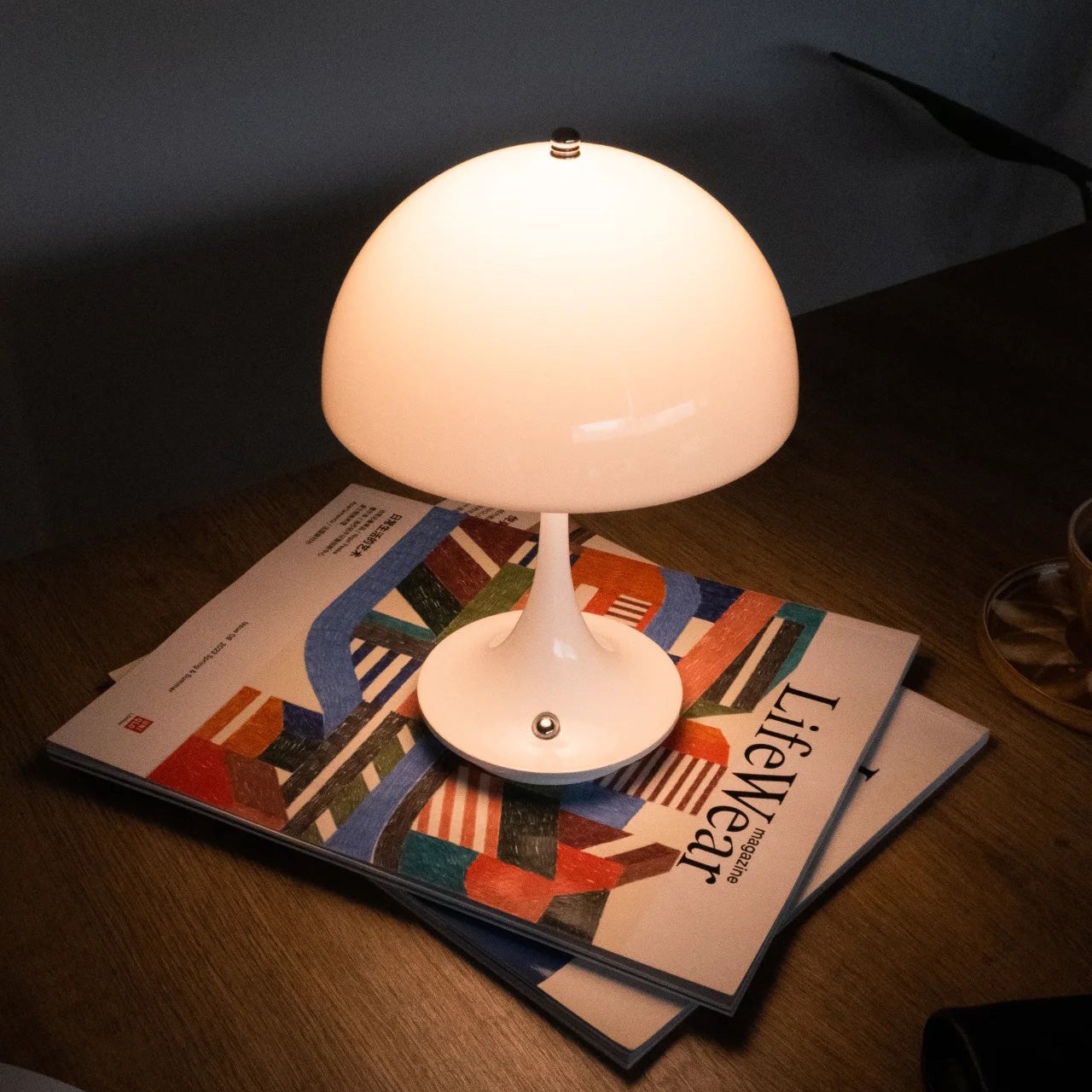 Lampe de table champignon sans fil, lampe de bureau rechargeable, lampe de chevet rétro LED, 3 couleurs de gradation de la température, Doré - 7