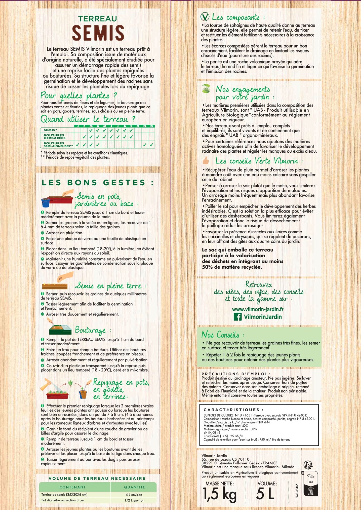 Terreau Semis Bouturage - 5 L - 2