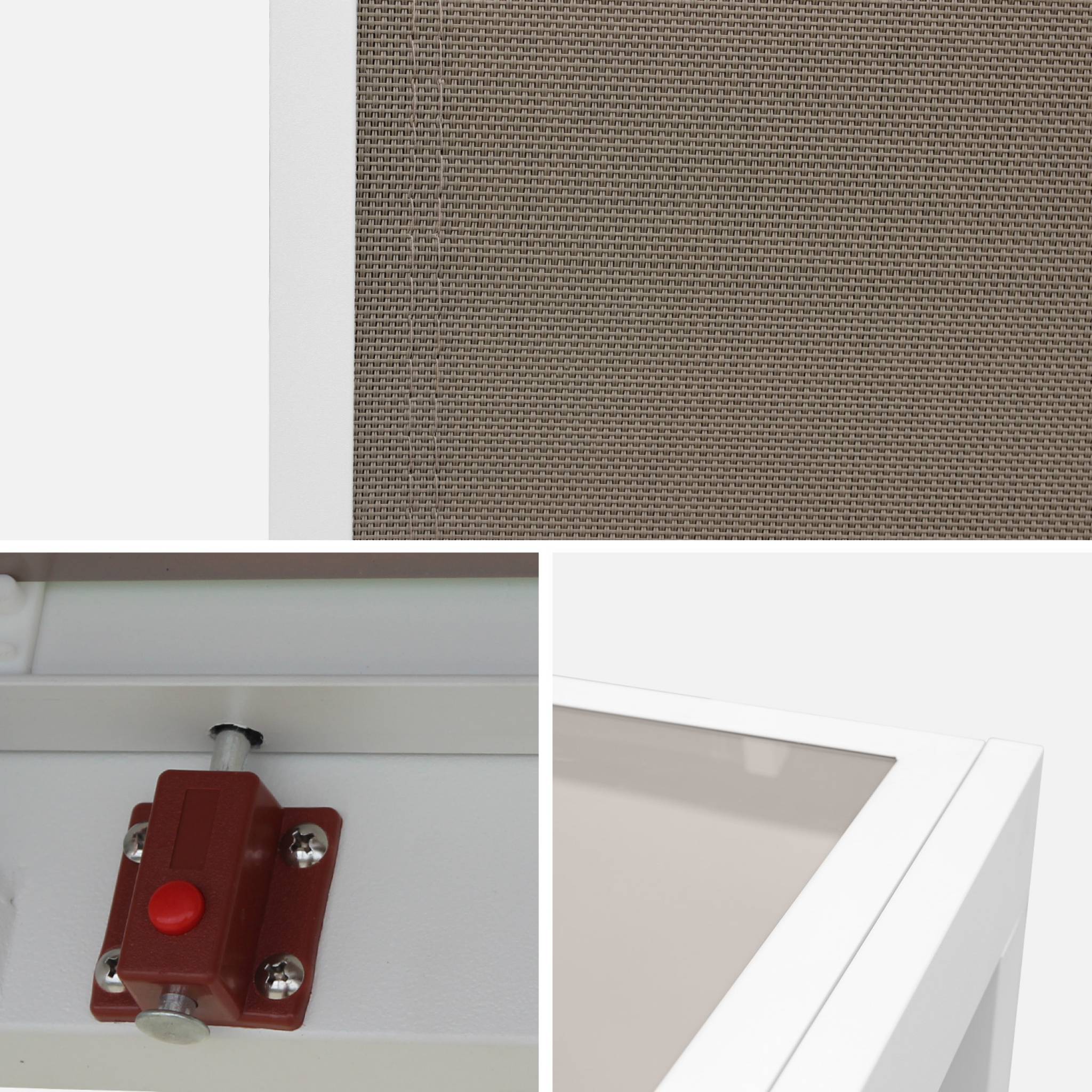 Mesa de jardín extensible de aluminio con 6 sillas Blanco - 210x90x75 cm - 6