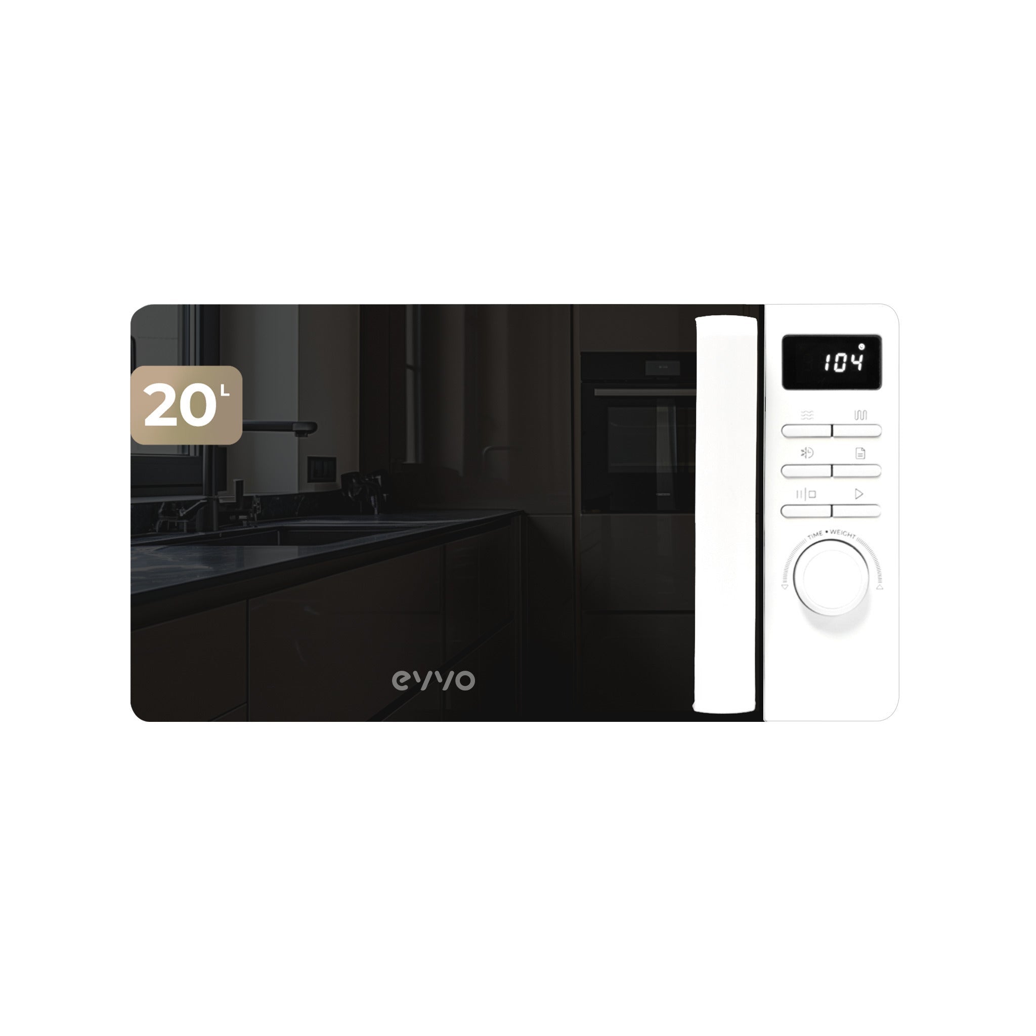 Evvo Blanco Microondas M20 20L Grill 800W - Imagen 3