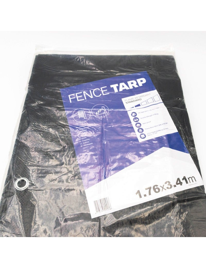Bâche clôture temporaire M1 150g/m² (Couleur: Noir - Dimensions: 1,76m x 3,41m) - 3