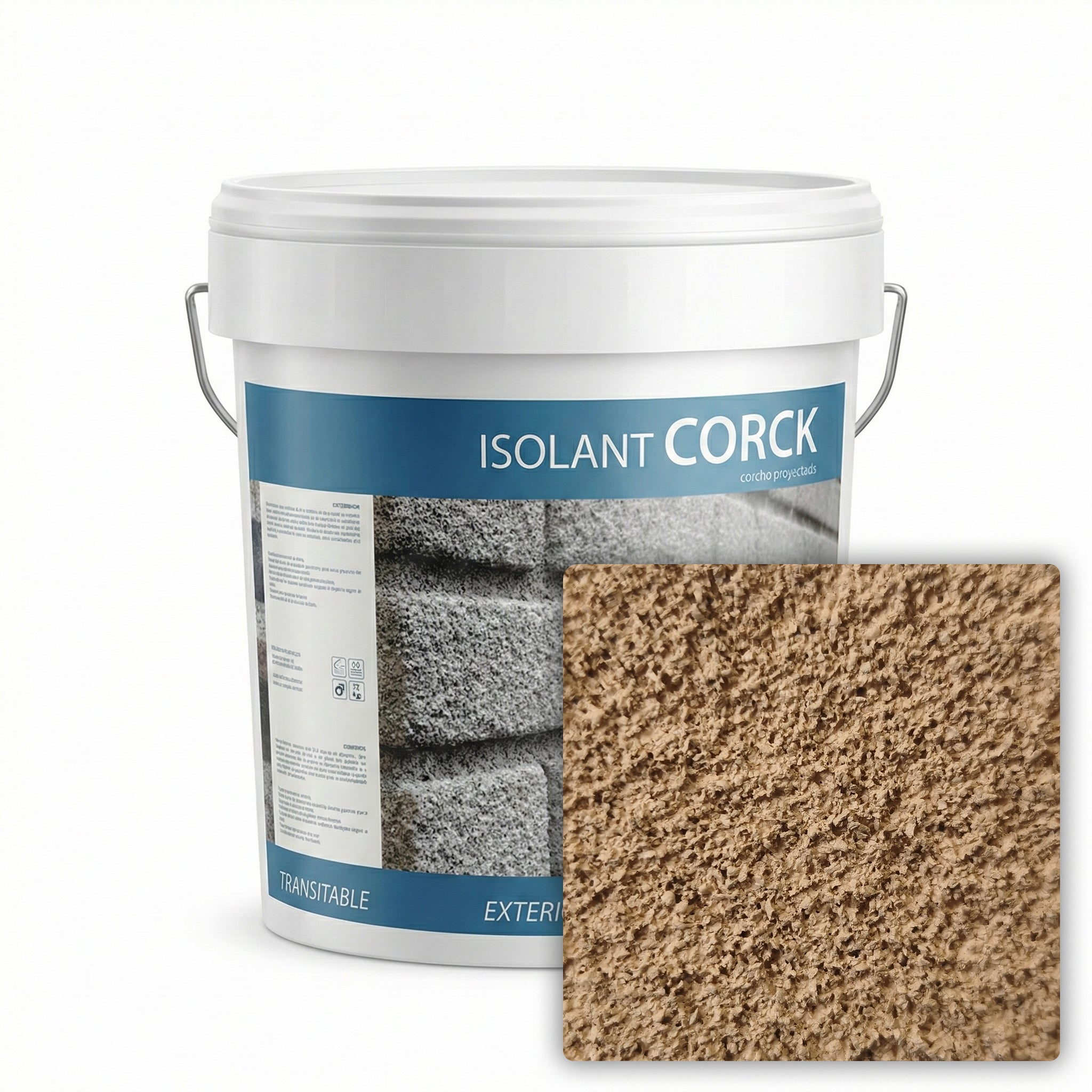 Corcho proyectado isolantcorck aislante térmico acústico exterior interior 12kg color arena