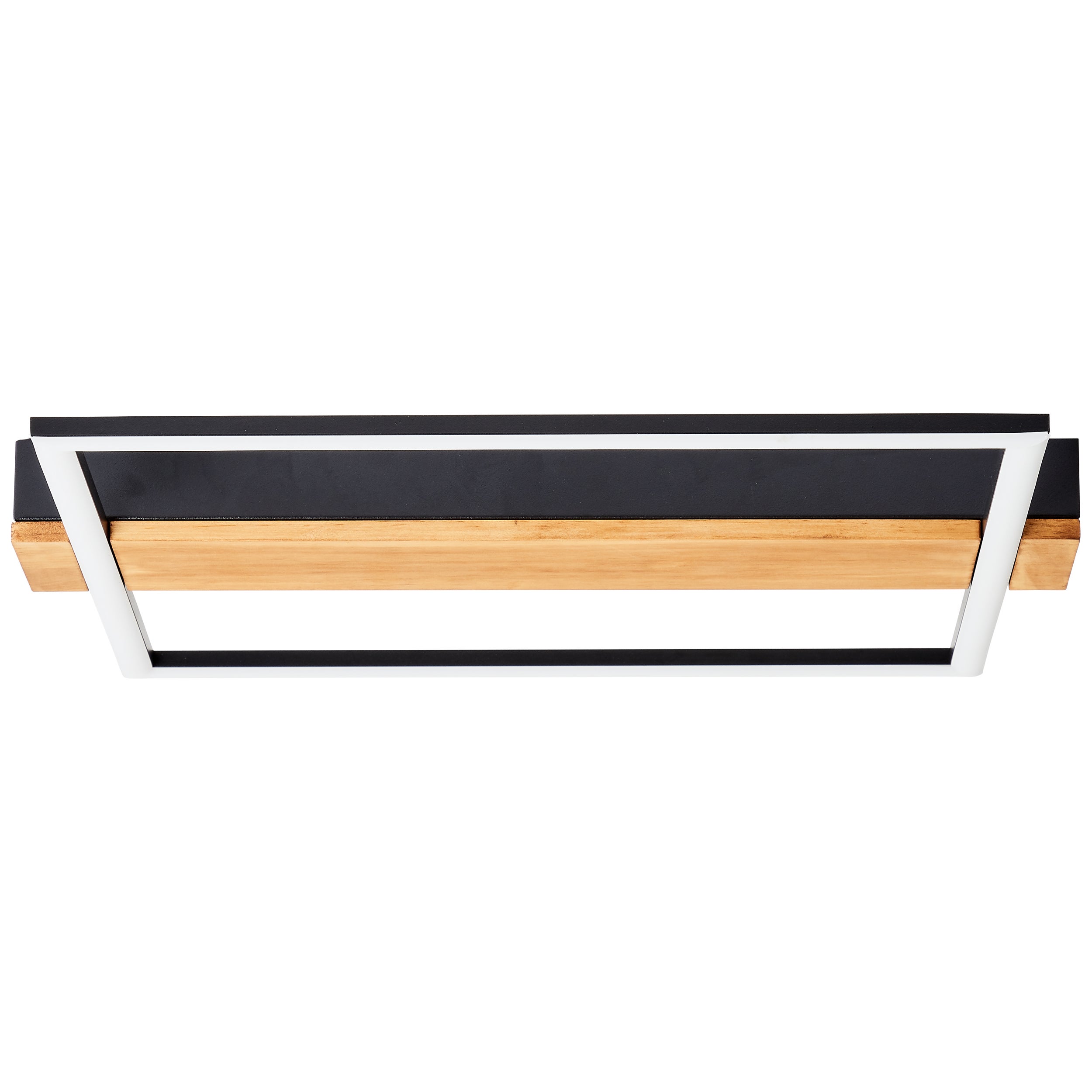 Lampa sufitowa LED Brilliant Loneos 45x40cm drewno/czarny, drewno/metal/plastik, 1x wbudowana dioda LED, 24 W, (strumień świetlny: 3000 lm, barwa świa - 4