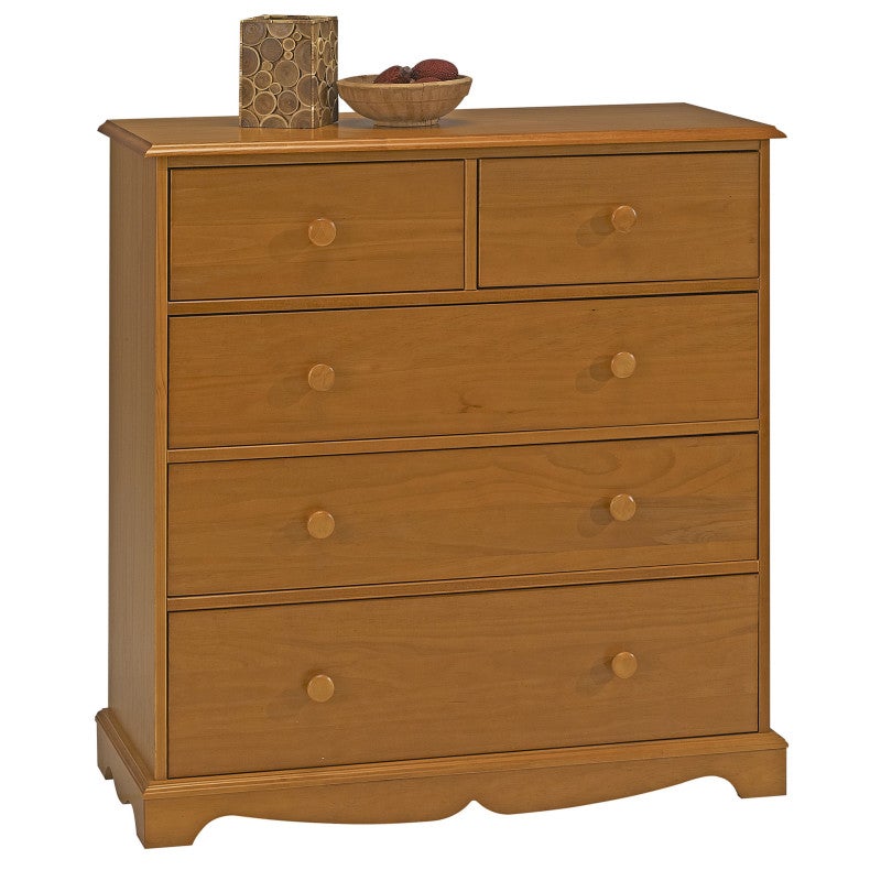 Commode Pin Miel de Style Anglais 5 Tiroirs L 96.2 H 97.4 P 42.5 cm - 4