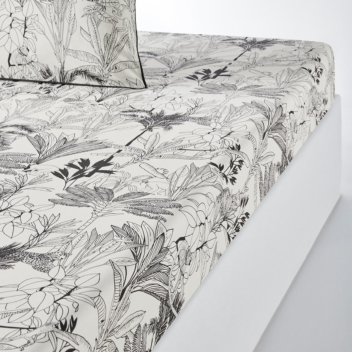 Drap housse percale coton bonnet 30 cm, Palmeira - Imprimé - 90 x 190 cm - 3