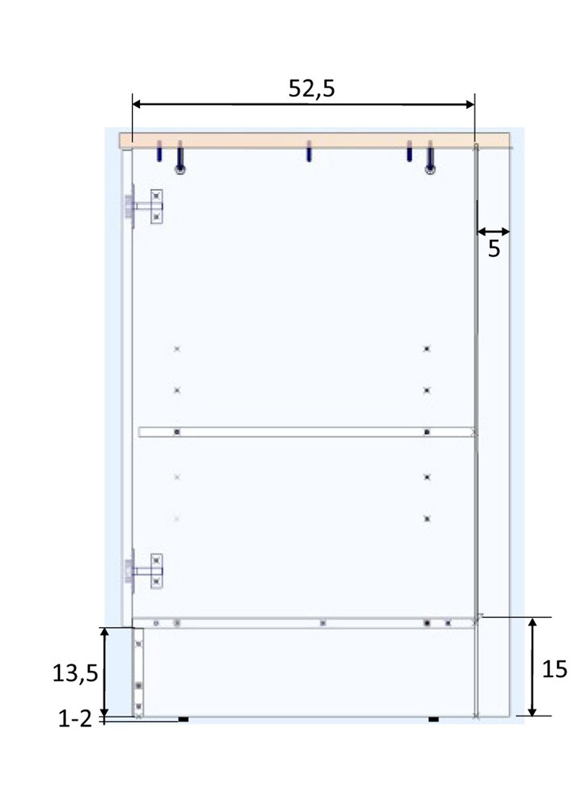 Meuble bas de cuisine avec plan de travail , 1 porte coloris blanc brillant /chêne canadien - hauteur 90 x longueur 60 x profondeur 60 cm - 4