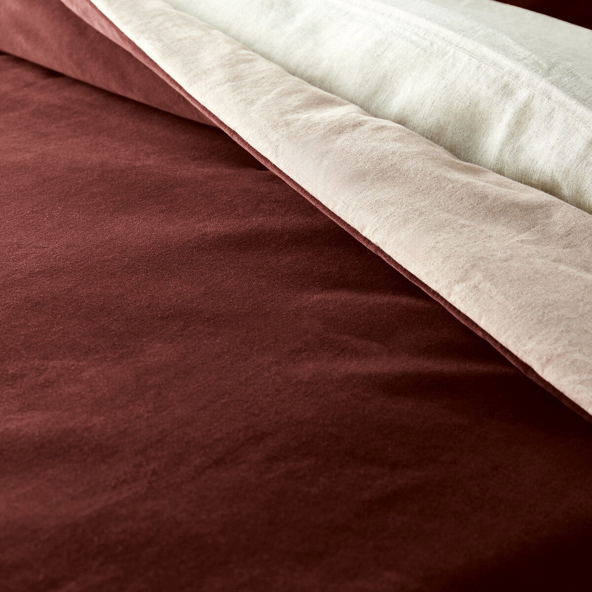 Couvre lit boutis matelassé velours coton, Velvet - Grenat - 230 x 250 cm - 2