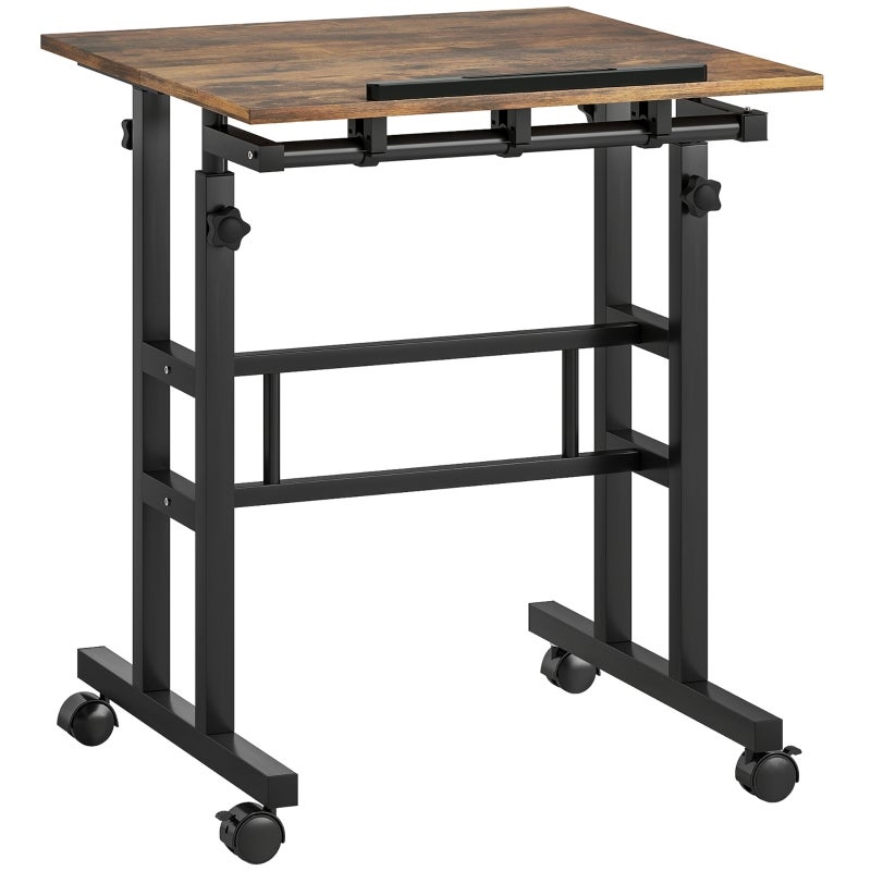 Bureau D'entraînement Réglable En Hauteur – 64,5 à 143 Cm – Plateau 76x35,5 Cm – Charge 15 Kg – Pour Vélo Ou Tapis