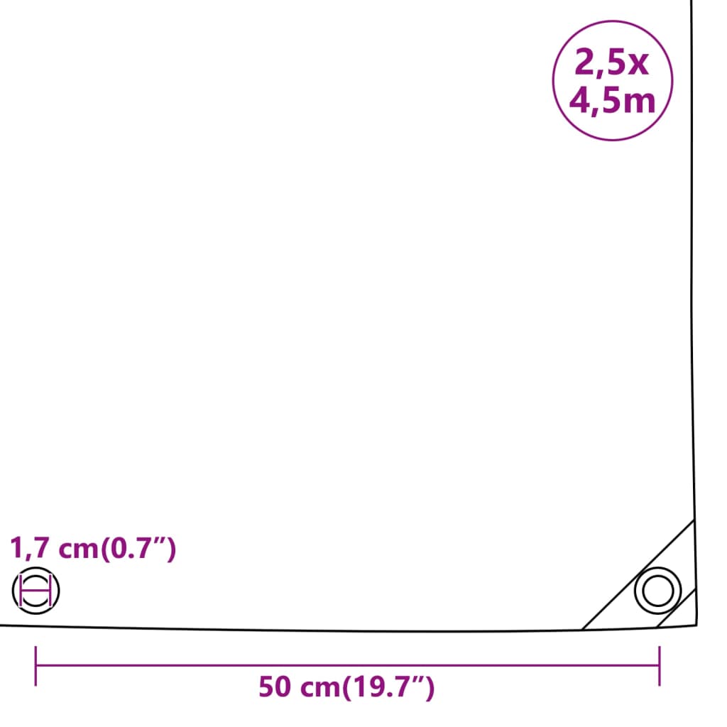 Bâche en toile avec revêtement en PVC, 650 g/m², blanche, pour le garage, 2,5 × 4,5 m - 9