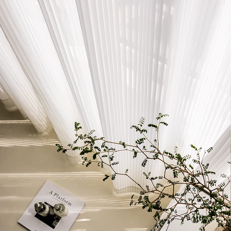 Set di tende moderne da soggiorno, due pezzi, tende verticali, 140 x 200 cm, tasca per asta, senza occhielli - 4