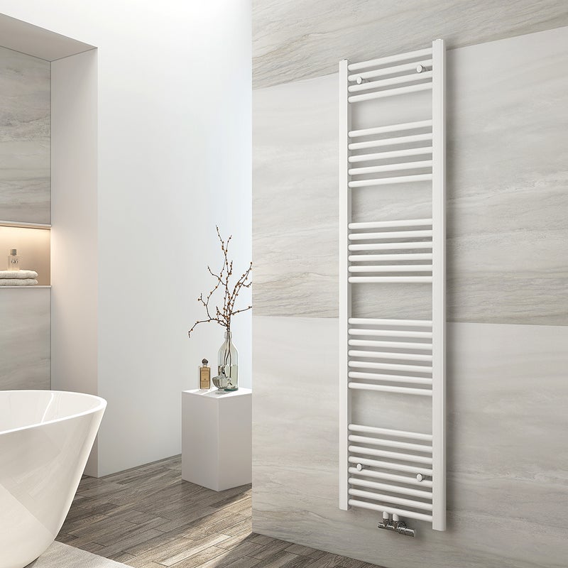 EMKE Grzejnik Łazienkowy 547W, 160x40 cm, 6 bar, do 5 m² – Biały