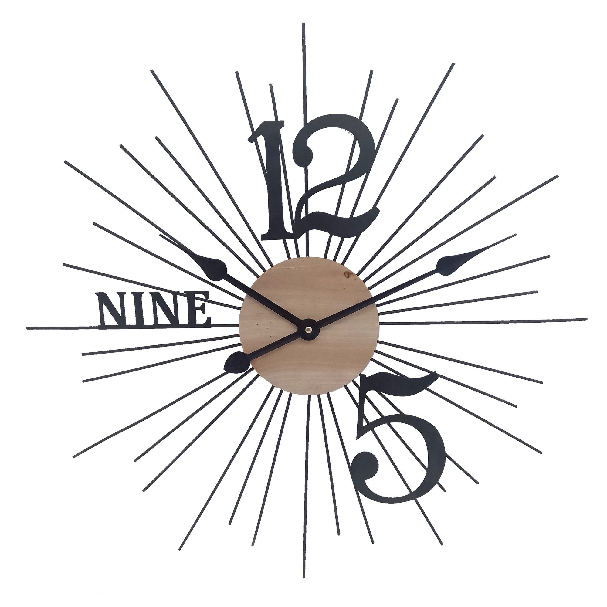 Signes grimalt by sigris - reloj abstracto negro de metal | reloj reloj vintage pared reloj pared vintage 60x4x60cm