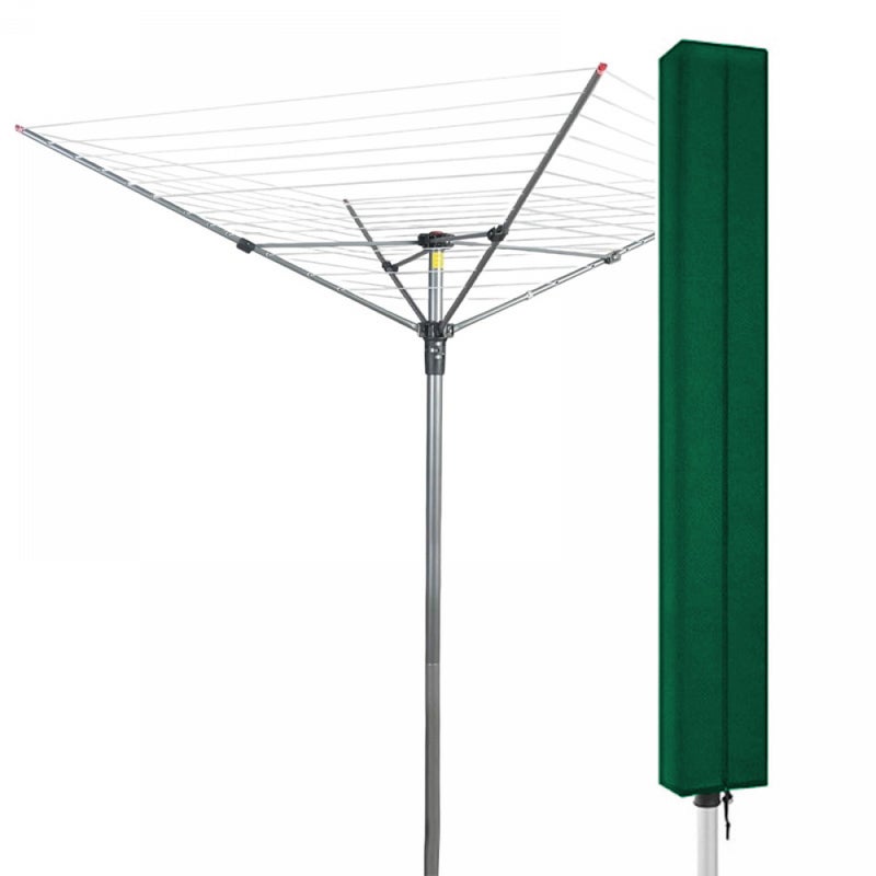 Pokrowiec na suszarkę, odporny na warunki atmosferyczne, 420D, z zamkiem błyskawicznym i kieszenią do przechowywania, zielony (160 x 15 x 15 cm)