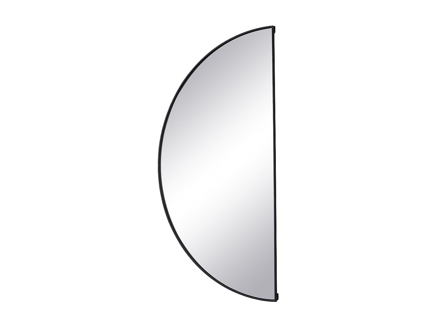 Designerskie półokrągłe lustro z metalu - Dł.50 x Wys.100 cm - Czarne - GAVRA