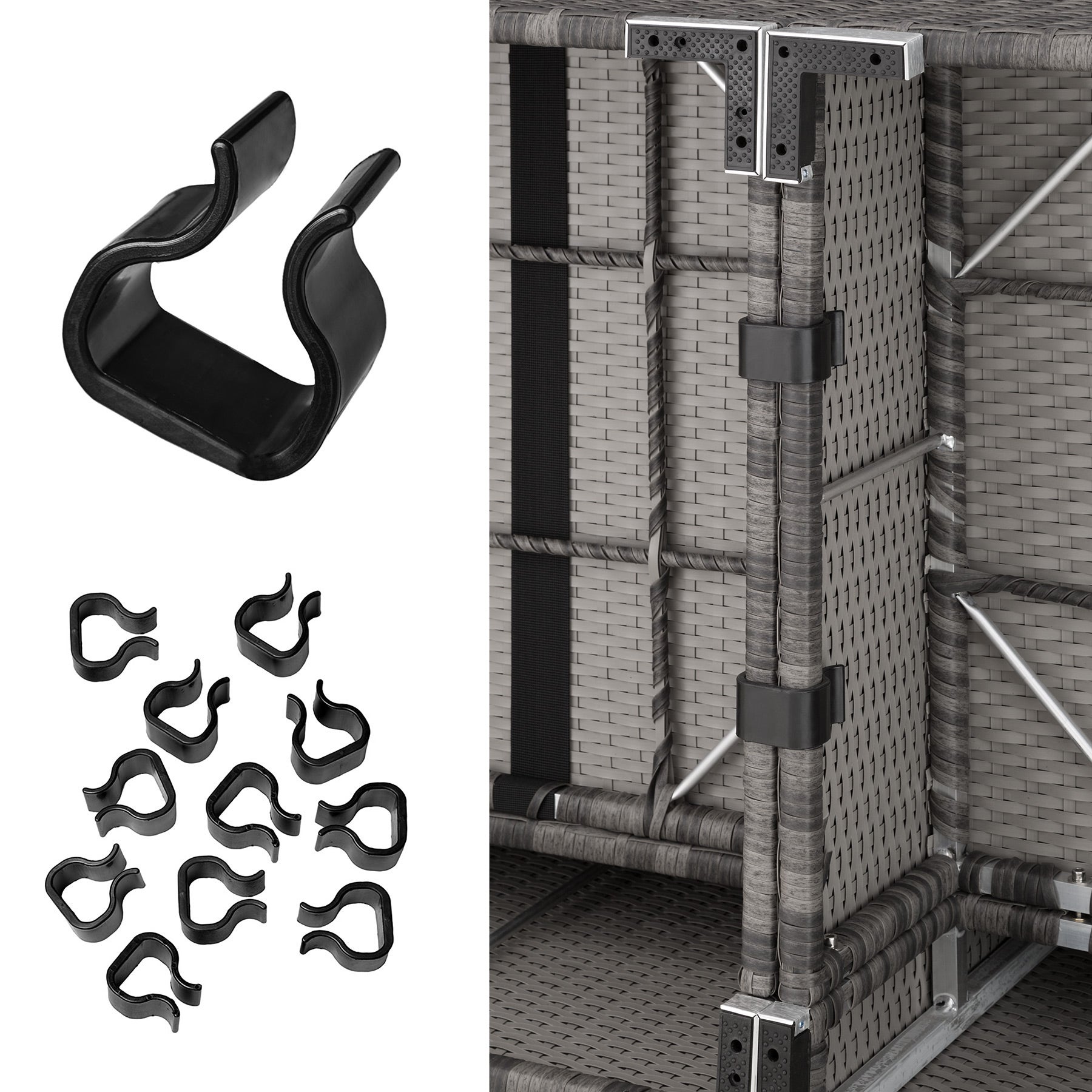 Salotto da giardino in resina intrecciata e alluminio 6 posti resistente a UV e intemperie TECTAKE - 5