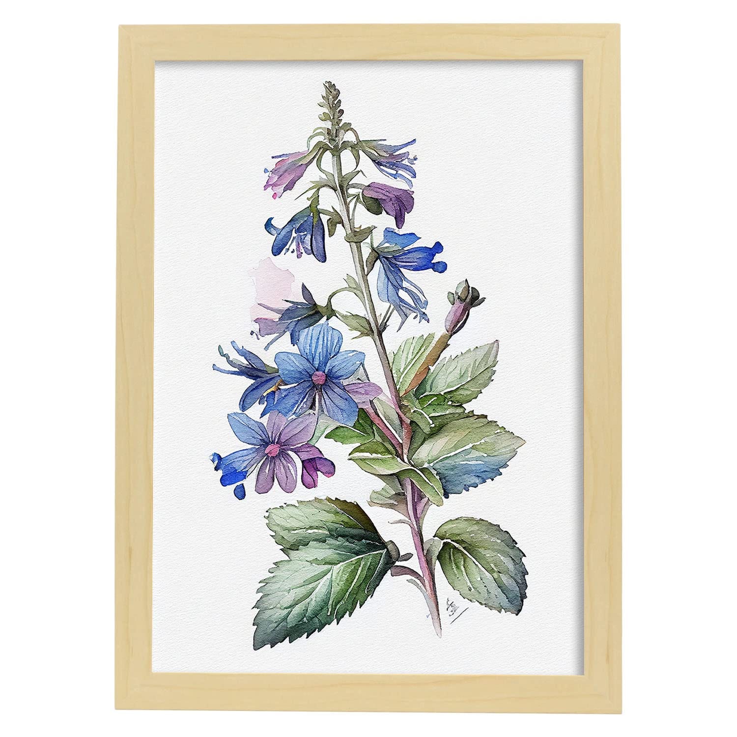 Poster Pêcheur à La Mouche Style Aquarelle Minimaliste – Déco Murale Nature Pour Salon, Bureau Ou Chalet | Plusieurs Tailles (A5 à A3)