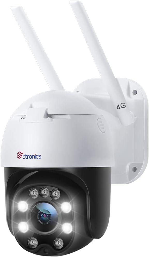 Ctronics Kamera Monitoringu WiFi Zewnętrzna, Wykrywanie Ruchu Ludzi, Automatyczne Śledzenie 355° 90°, Kolorowa Wizja Nocna
