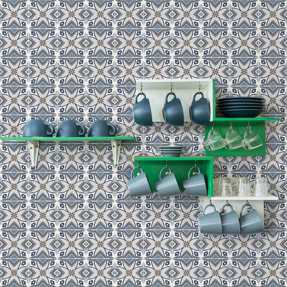 9 adesivi piastrelle azulejos Framboisia - Sticker adesivo - adesivi murali - 9stickers10x10cm - 5