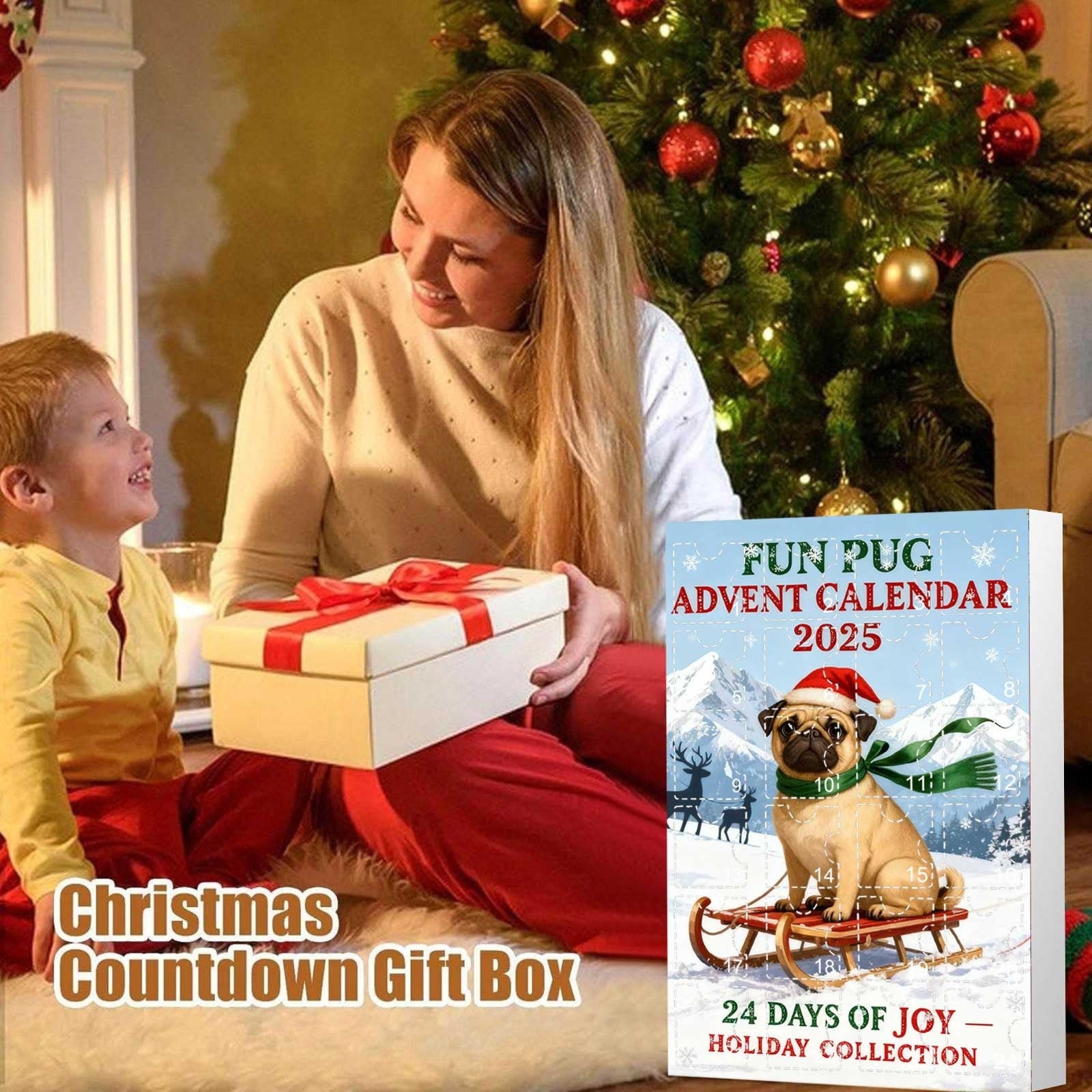 Calendario dell'Avvento 2D 2025 - Set calendario dell'Avvento da 24 pezzi, include decorazioni da appendere e scatola cieca a sorpresa - 4