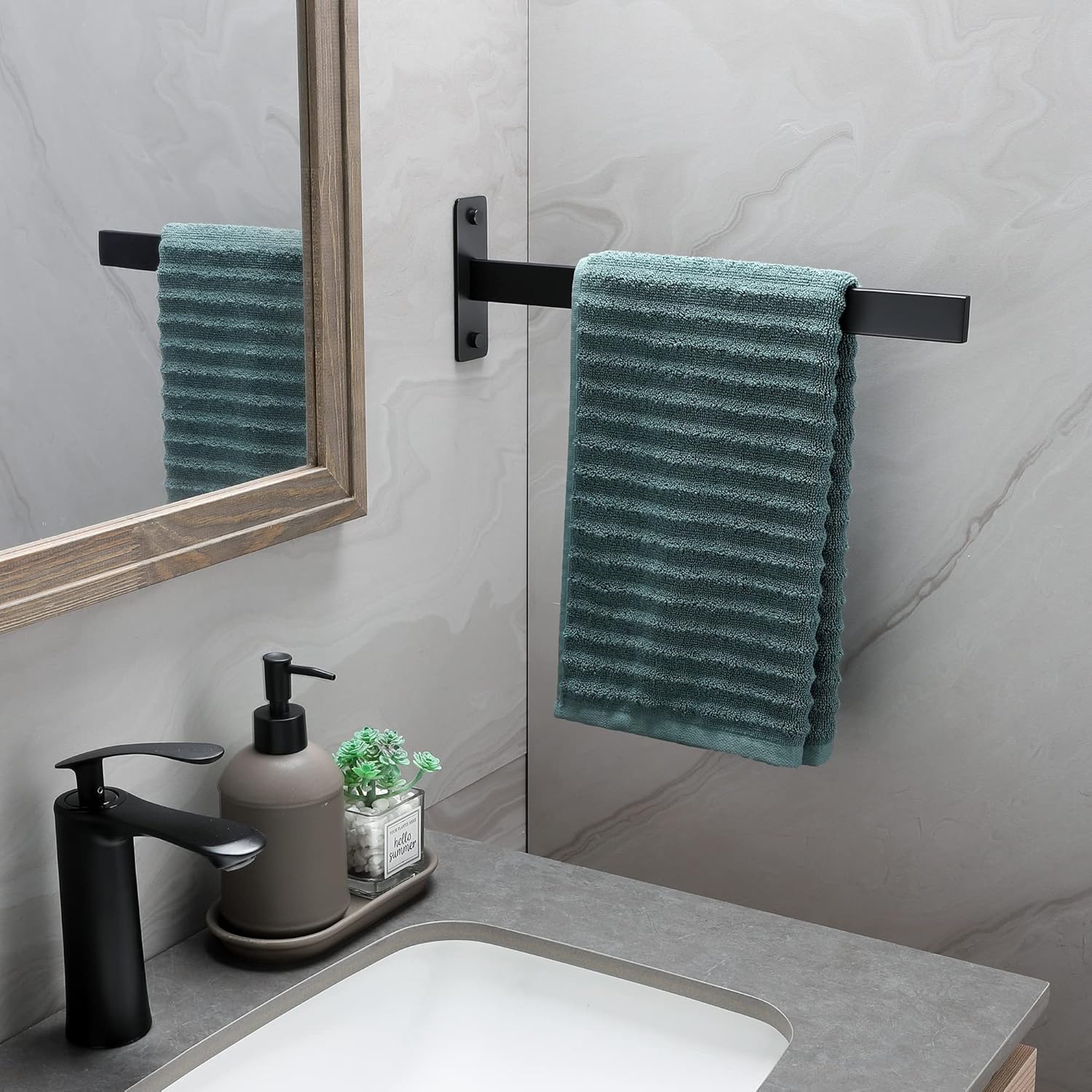 Toallero De Pared Blanco - Toallero De Pared Para El Baño, Sin Taladrar Doble 50cm Organizacion Y Elegancia 91427272