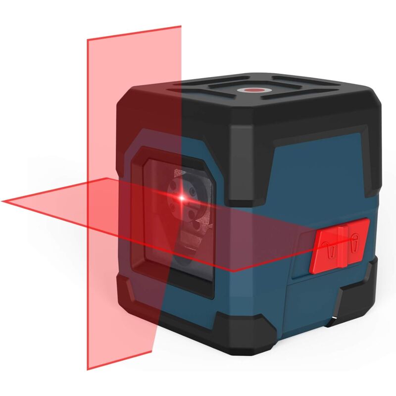 Nivelă laser, nivelă cu linie în cruce cu autonivelare 15M ± 0,2 mm/m, linie laser roșie rotativă orizontală și verticală rezistentă la șocuri 1 m