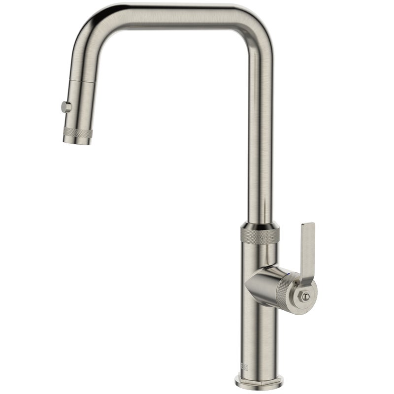 Bateria zlewozmywakowa z wyciąganą wylewką stali nierdzewnej