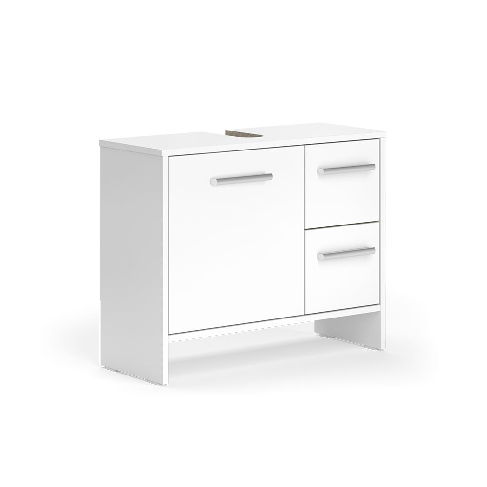 Vicco Szafka na wannę Karli, Biały, 70.2 x 57 cm z 2 szufladami i 1 drzwiami