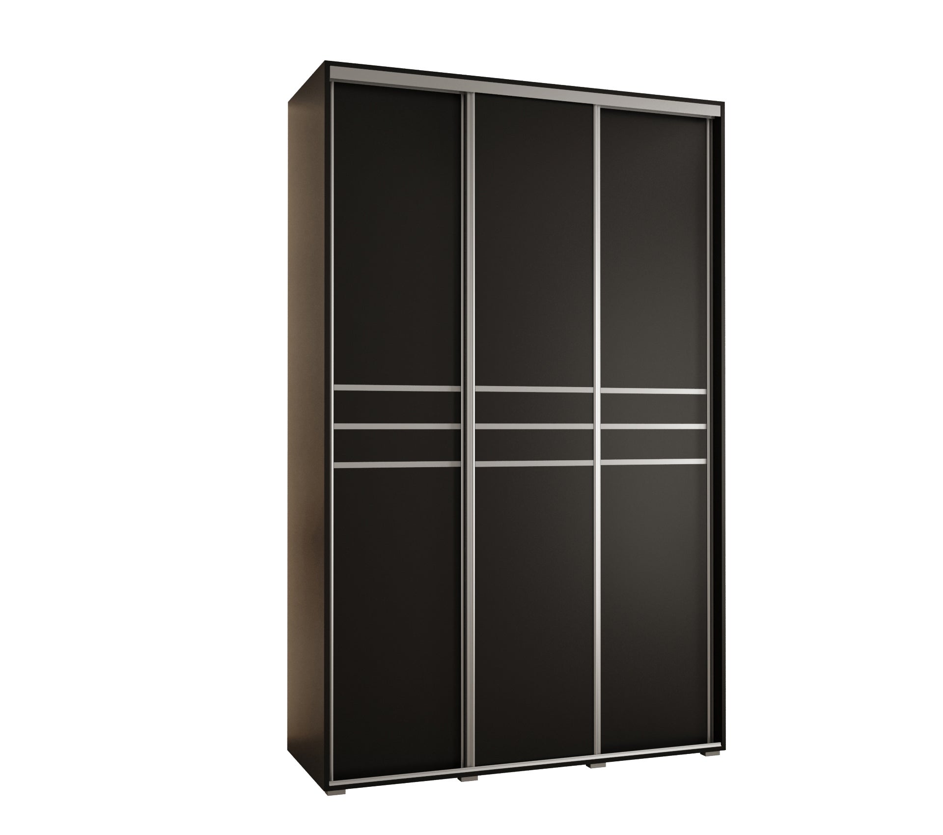 Szafa przesuwna wysoka Davos 10 160 x 60 x 235,2 cm czarny + czarny + u. srebrny - Abiks Meble