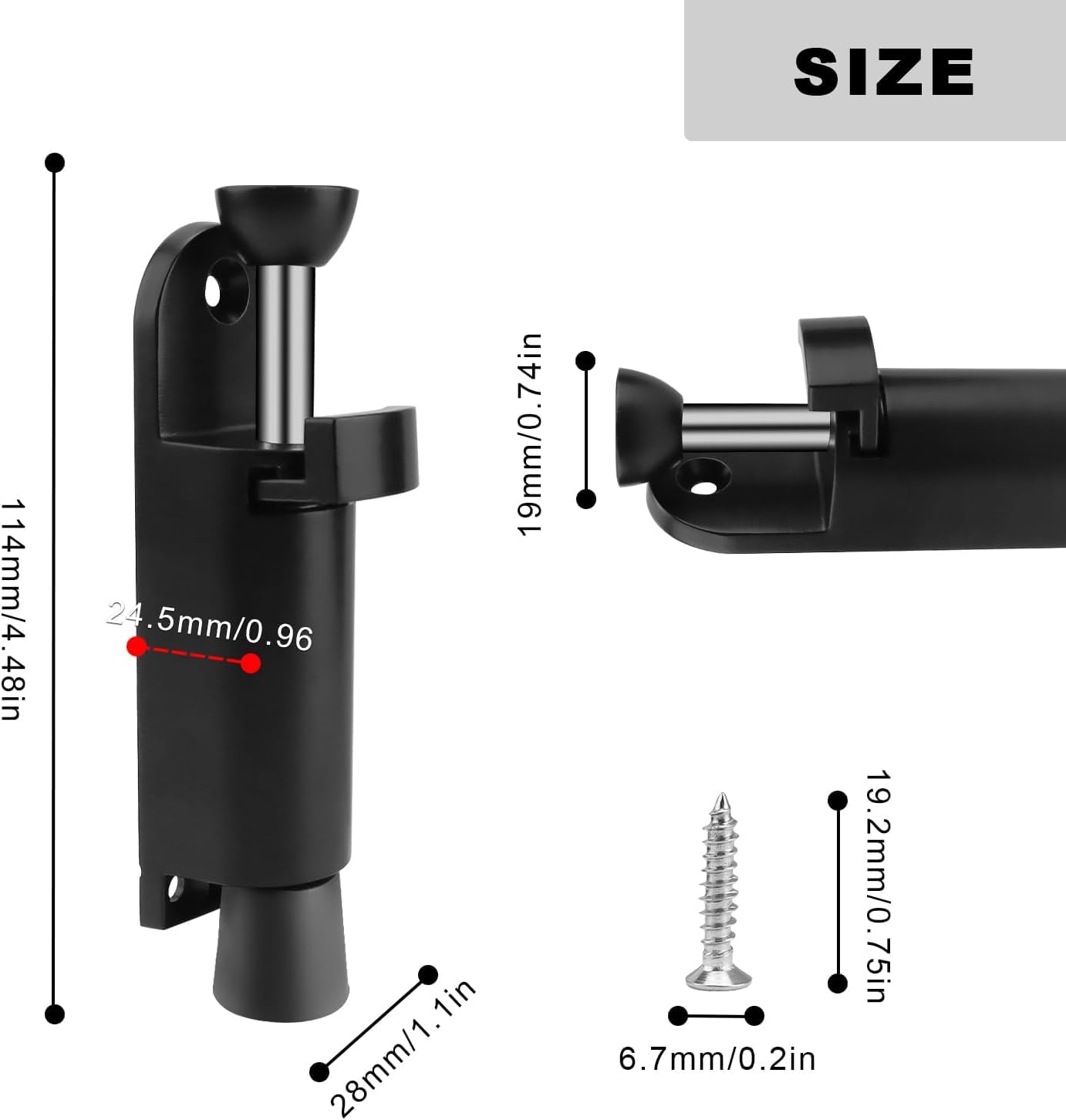 1 Butée de Porte en Noir, Bloque Porte Sol en Anti-Défaillance, Arret de Portail Universel Intérieur & Extérieur, Alliage de Zinc Sécurité Porte, pour - 3